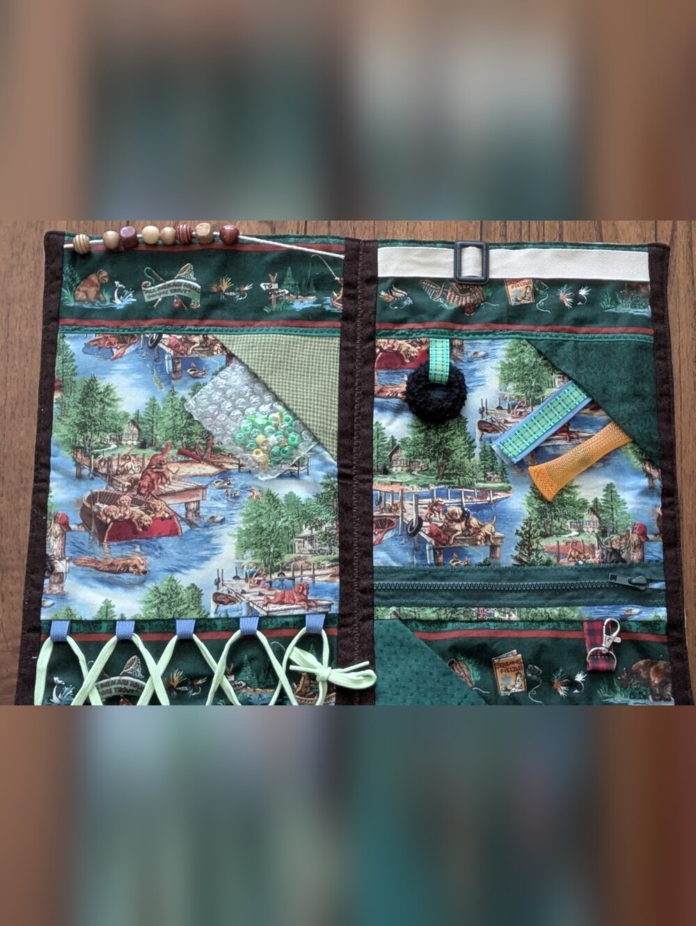 Sensory Fidget Lap Mat for Dementia/Alzheimer/Autism - Fishing Theme